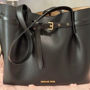 Michael Kors Black Pebbled Leather Tote